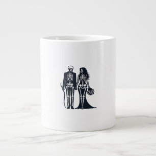 Gothic Skeleton Bride & Groom - Till Death Do Us P Grote Koffiekop