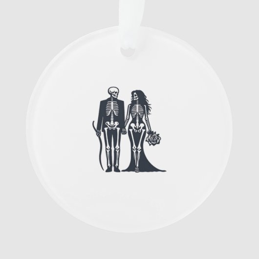 Gothic Skeleton Bride & Groom - Till Death Do Us P Ornament (voorkant)