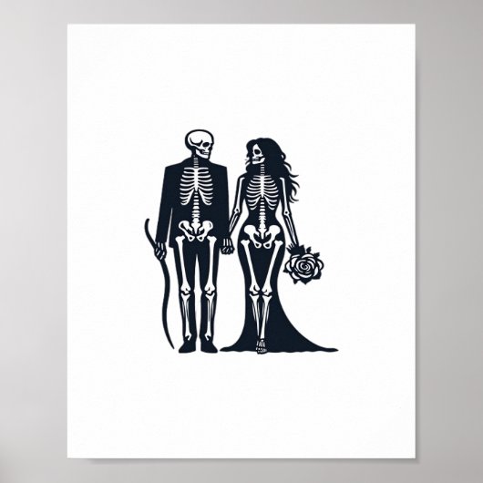 Gothic Skeleton Bride & Groom - Till Death Do Us P Poster (Voorkant)