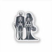 Gothic Skeleton Bride & Groom - Till Death Do Us P Sticker (Voorkant)
