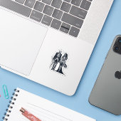 Gothic Skeleton Bride & Groom - Till Death Do Us P Sticker (Laptop met iPhone)
