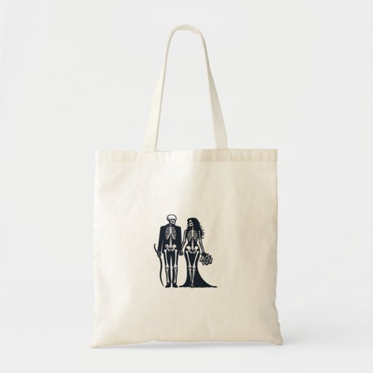 Gothic Skeleton Bride & Groom - Till Death Do Us P Tote Bag (Voorkant)