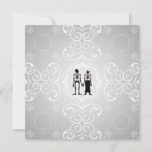 Gothic Skeleton Bride & Groom Wedding Invitations Kaart (Achterkant)