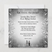 Gothic Skeleton Bride & Groom Wedding Invitations Kaart (Voorkant)