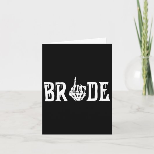 Gothic Skeleton Bride Wedding Just Married Spooky Kaart (Voorkant)