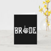 Gothic Skeleton Bride Wedding Just Married Spooky Kaart (Gele Bloem)