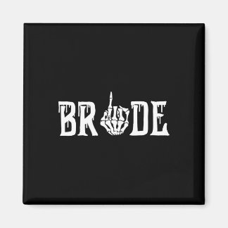 Gothic Skeleton Bride Wedding Just Married Spooky Magneet