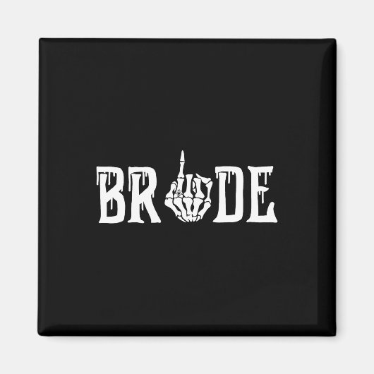 Gothic Skeleton Bride Wedding Just Married Spooky Magneet (Voorkant)