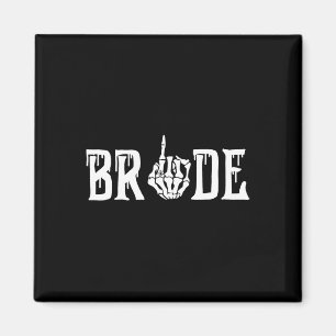 Gothic Skeleton Bride Wedding Just Married Spooky Magneet