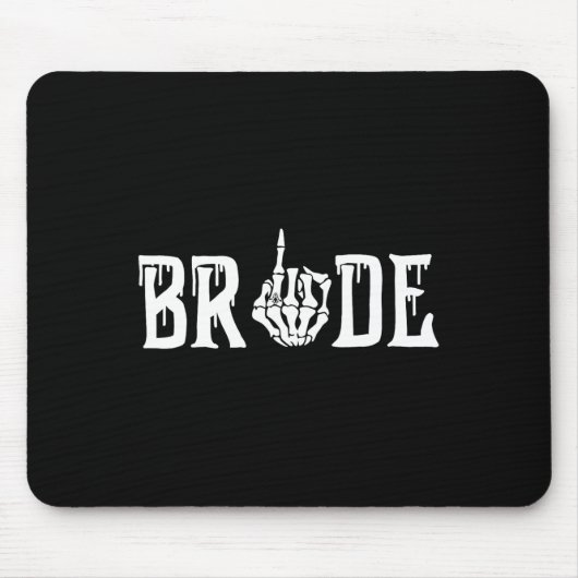 Gothic Skeleton Bride Wedding Just Married Spooky Muismat (Voorkant)