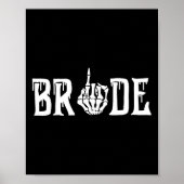 Gothic Skeleton Bride Wedding Just Married Spooky Poster (Voorkant)