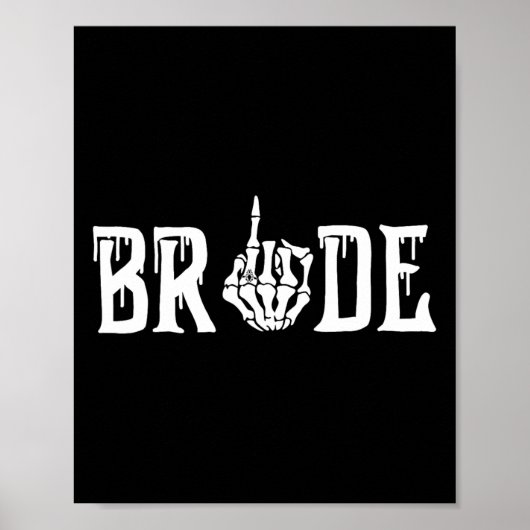 Gothic Skeleton Bride Wedding Just Married Spooky Poster (Voorkant)