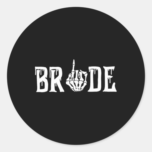 Gothic Skeleton Bride Wedding Just Married Spooky Ronde Sticker (Voorkant)
