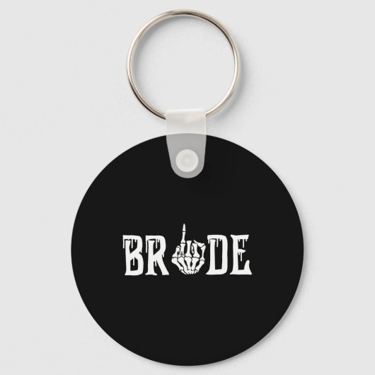 Gothic Skeleton Bride Wedding Just Married Spooky Sleutelhanger (Voorkant)