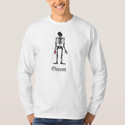 Gothic Skeleton Bruidegom Wedding Favoriet Shirt (Voorkant)
