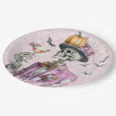 Gothic Skeleton Cocktail Party Halloween Papieren Bordje (Gekanteld)