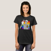 Gothic Skeleton Coffee Gay Lesbian Pride Rainbow H T-shirt (Voorkant volledig)