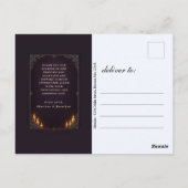 Gothic Skeleton Couple Elegant Wedding Thank You Briefkaart (Achterkant)