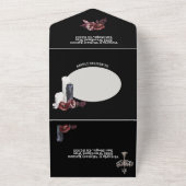 Gothic Skeleton Couple floral Wedding All In One Uitnodiging (Buitenkant)