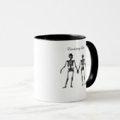 Gothic Skeleton Couple (Old Pink) Klassiek Mok (Voorkant rechts)