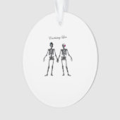 Gothic Skeleton Couple (Old Pink) Klassiek Ornament (voorkant)