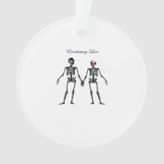 Gothic Skeleton Couple (Old Pink) Klassiek Ornament (voorkant)