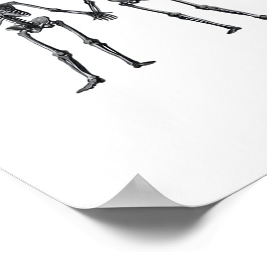 Gothic Skeleton Couple (Old Pink) Klassiek Poster (Hoek)