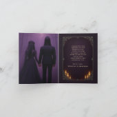 Gothic Skeleton Couple Photo Wedding Thank You Bedankkaart (Binnen)