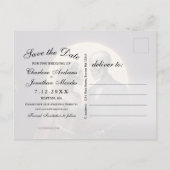 Gothic Skeleton Couple Purple Save the Date Aankondigingskaart (Achterkant)