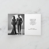 Gothic Skeleton Couple Red Roses Wedding Bedankkaart (Binnen)