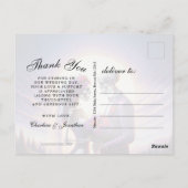 Gothic Skeleton Couple Red Roses Wedding Thank You Briefkaart (Achterkant)