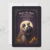 Gothic Skeleton Couple Wedding Save the Date (Voorkant)
