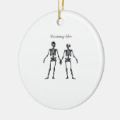 Gothic Skeleton Couple (wit) Classic Keramisch Ornament (Links)