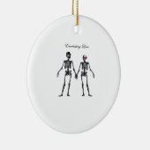 Gothic Skeleton Couple (wit) Classic Keramisch Ornament (Rechts)