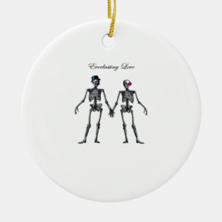 Gothic Skeleton Couple (wit) Classic Keramisch Ornament