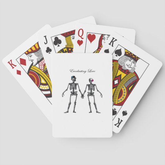 Gothic Skeleton Couple (wit) Classic Pokerkaarten (Achterkant)