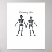 Gothic Skeleton Couple (wit) Classic Poster (Voorkant)