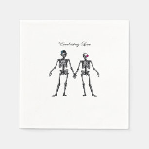 Gothic Skeleton Couple (wit) Classic Servet
