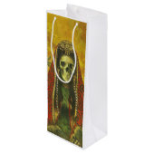 Gothic Skeleton Decorative Wine Bag Wijn Cadeautas (Achterkant Gekanteld)
