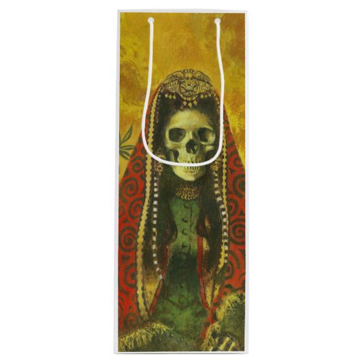 Gothic Skeleton Decorative Wine Bag Wijn Cadeautas (Voorkant)