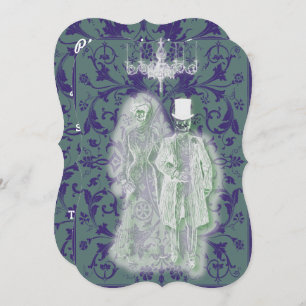 Gothic Skeleton Ghost Bride en Groom Couple Kaart