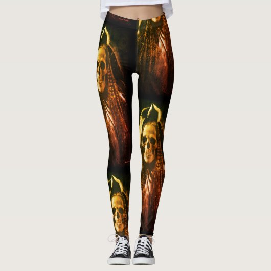 Gothic Skeleton Ghost Leggings (Voorkant)