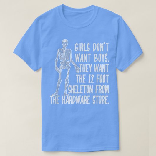 Gothic Skeleton Halloween Girls wil 12 voet S T-shirt (Design voorkant)