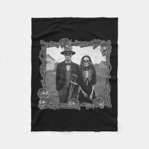 Gothic Skeleton Halloween kostuum Fleece Deken