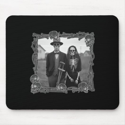 Gothic Skeleton Halloween kostuum Muismat (Voorkant)
