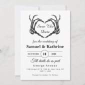 Gothic Skeleton Hand Halloween Wedding Save Date (Voorkant)