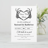 Gothic Skeleton Hand Halloween Wedding Save Date (Staand voorkant)
