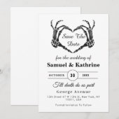 Gothic Skeleton Hand Halloween Wedding Save Date (Voorkant / Achterkant)
