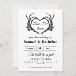 Gothic Skeleton Hand Halloween Wedding Save Date