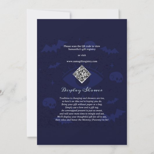 Gothic Skeleton Hands Halloween Boy Baby shower Kaart (Achterkant)